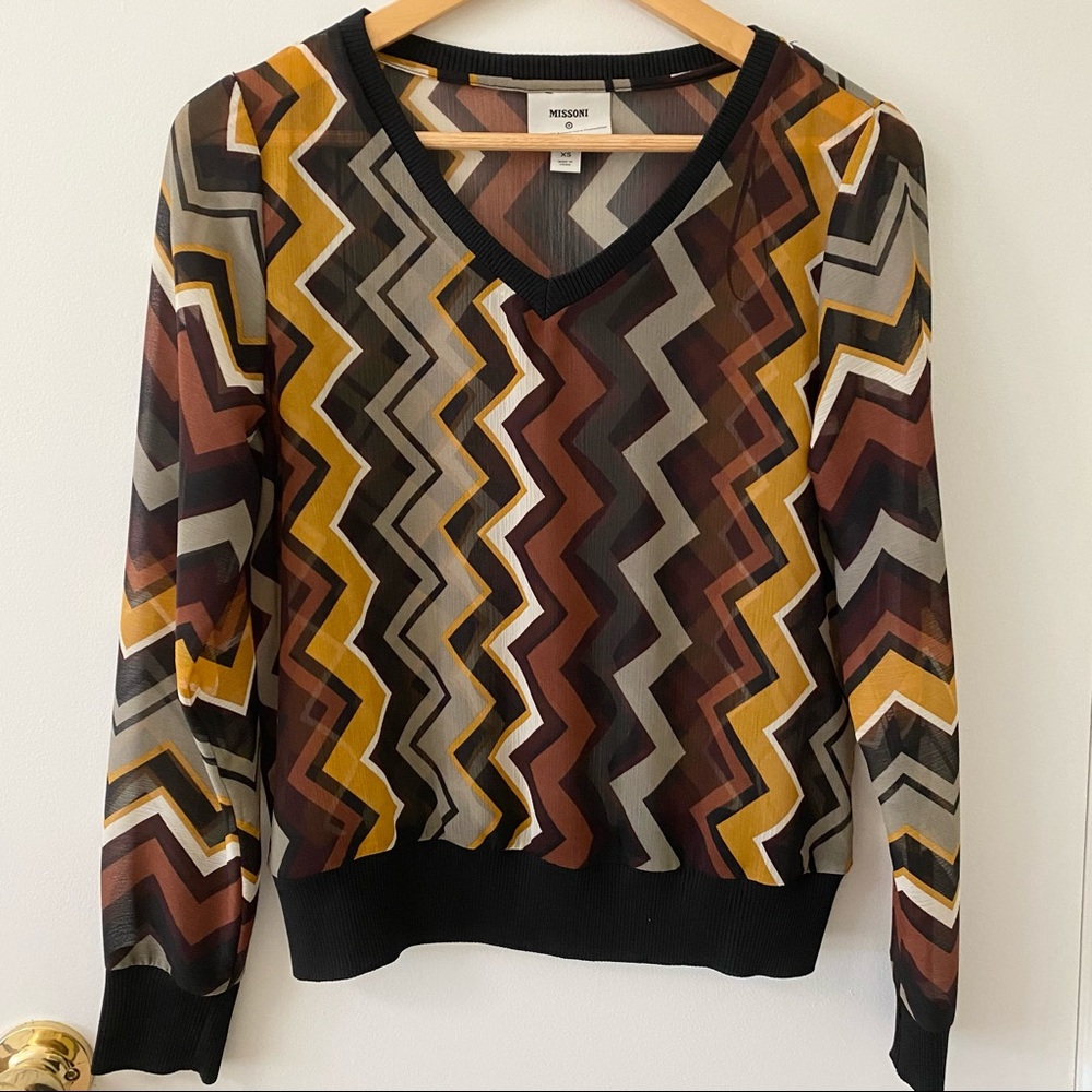 Missoni x Target beautiful sheer blouse top 💛